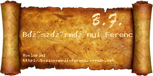 Böszörményi Ferenc névjegykártya